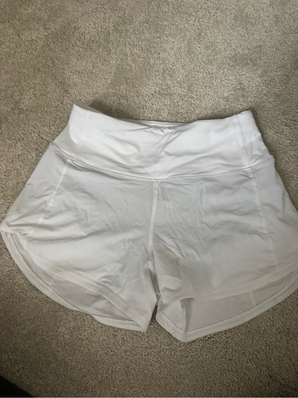 lululemon White High-Rise Athletic Shorts
